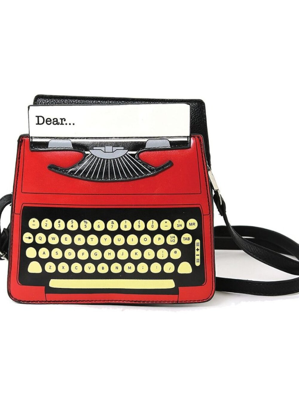 Vintage Typewriter Screen Print Vinyl Satchel Bag